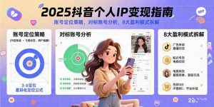 2025抖音个人IP变现指南,账号定位策略,对标账号分析,8大盈利模式拆解-轻创网