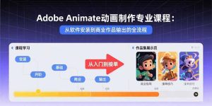 Adobe Animate动画制作专业课程：从软件安装到商业作品输出的全流程-轻创网