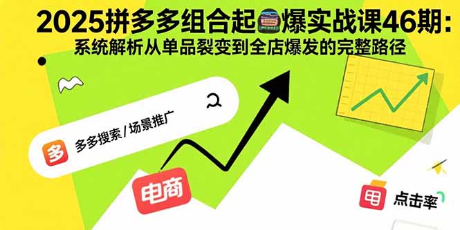 2025拼多多组合起爆实战课46期：系统解析从单品裂变到全店爆发的完整路径-轻创网