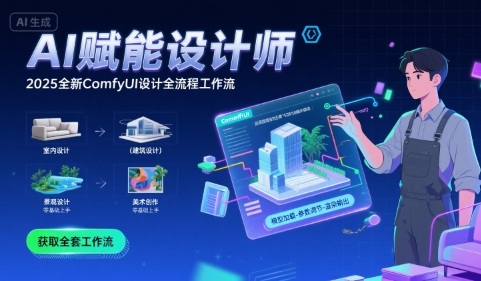 AI赋能设计师， 2025全新comfyui设计全流程工作流 ，室内-建筑-景观-美术，零基础直接上手-轻创网