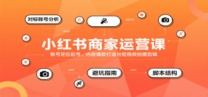 小红书商家运营课,账号定位起号、内容爆款打造与短视频拍摄剪辑-轻创网