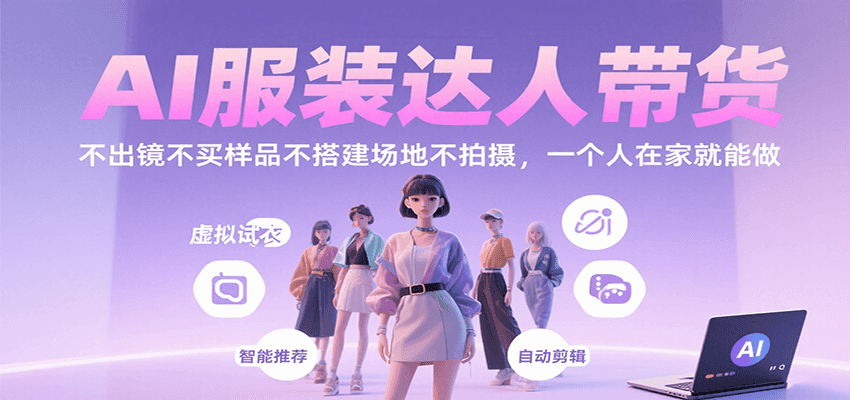 图片[1]-AI服装达人带货，不出镜不买样品不搭建场地不拍摄，一个人在家就能做-轻创网