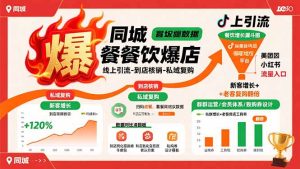 同城餐饮爆店课：线上引流-到店核销-私域复购，新客增长+老客复购翻倍目标-轻创网