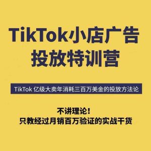 TikTok小店广告投放特训营,6天破局计划专治各种“投不动”,教你经过月销百万验证的实战干货-轻创网