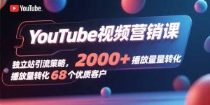 YouTube视频营销课，独立站引流策略，2000+播放量转化68个优质客户-轻创网