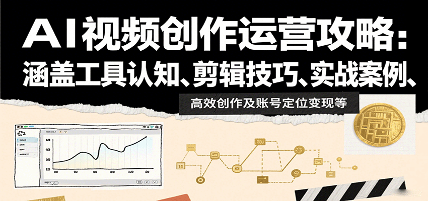 图片[1]-AI视频创作运营攻略：涵盖工具认知、剪辑技巧、实战案例、高效创作及账号定位变现等-轻创网