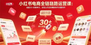 小红书电商全链路运营课：涵盖30+实操单元，实现从开店到爆款账号完整闭环-轻创网