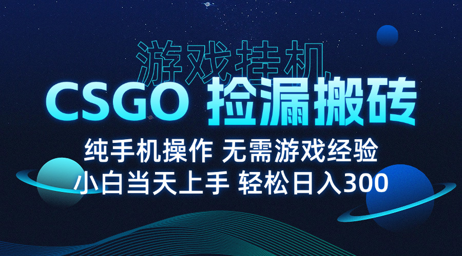 8月最新游戏搬砖，CSGO纯挂机，不需要玩游戏，实现真挂机，月入1W+-轻创网