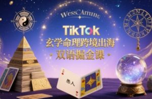 TikTok玄学命理跨境出海双语掘金课,手把手教你用命理知识精准直击海外用户痛点-轻创网