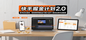 快手掘金计划2.0，账号定位装修、短视频剪辑选品与磁力金牛+裂变出单实战指南-轻创网