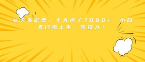 靠卖电影票，十天搞了7000+，小白无门槛上手，零投入！-轻创网