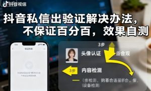 抖音私信出验证解决办法，不保证百分百，效果自测-轻创网