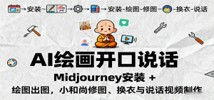 AI绘画开口说话，Midjourney安装 + 绘图出图，小和尚修图、换衣与说话视频制作-轻创网