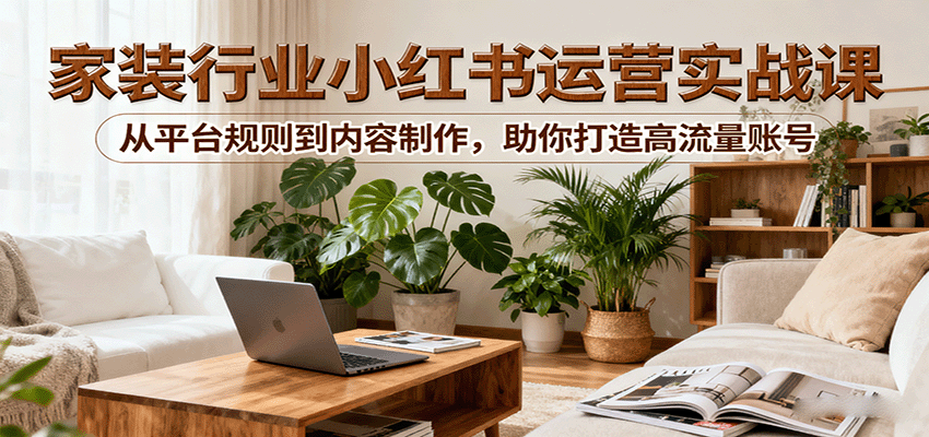 图片[1]-小红书家装行业运营实战课：从平台规则到内容制作，助你打造高流量账号-轻创网