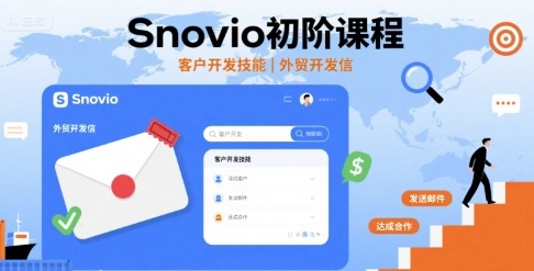 Snovio初阶课程，客户开发技能，外贸开发信-轻创网