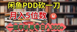 闲鱼PDD砍一刀，一部手机就可以操作，单号日入3张-轻创网