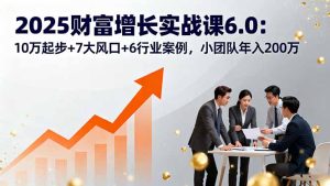 2025财富增长实战课6.0：10万起步+7大风口+6行业案例，小团队年入200万-轻创网