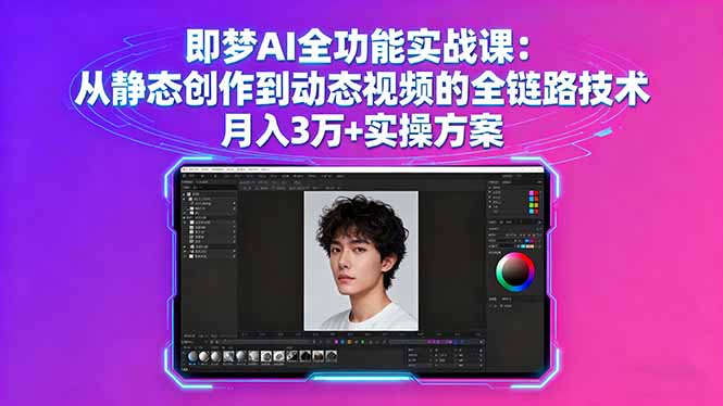 即梦AI全功能实战课：从静态创作到动态视频的全链路技术 月入3万+实操方案-轻创网