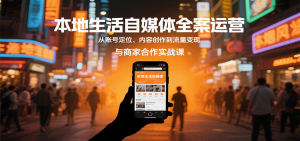 本地生活自媒体全案运营,从账号定位、内容创作到流量变现与商家合作实战课-轻创网