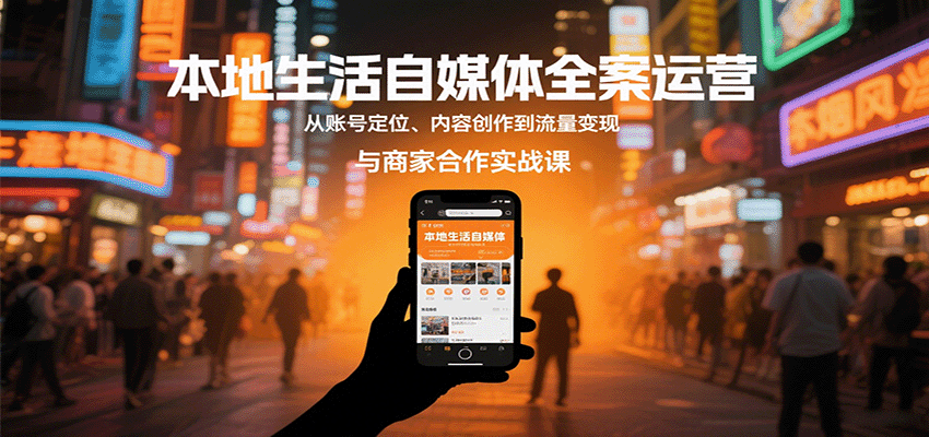 图片[1]-本地生活自媒体全案运营，从账号定位、内容创作到流量变现与商家合作实战课-轻创网
