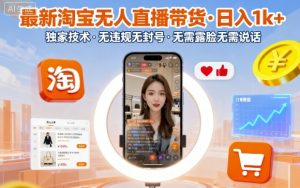 最新淘宝无人直播带货，日入1k+，独家技术，无违规无封号，无需露脸无需说话【揭秘】-轻创网