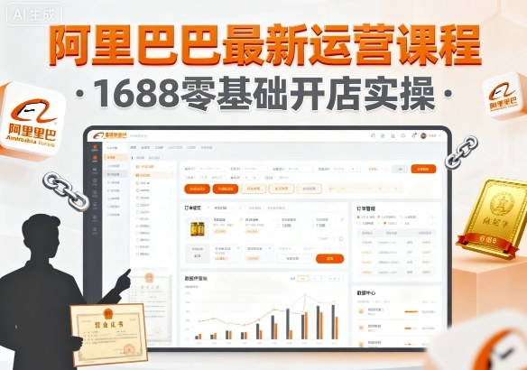 阿里巴巴最新运营课程，1688零基础开店实操-轻创网