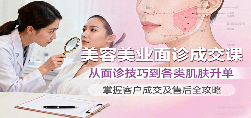 图片[1]-美容美业面诊成交课，从面诊技巧到各类肌肤升单，掌握客户成交及售后全攻略-轻创网