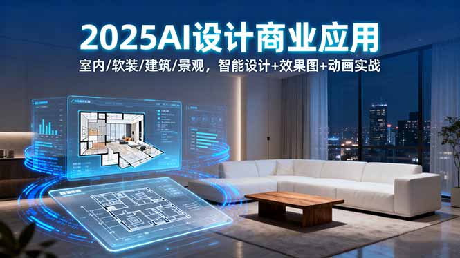 2025AI设计商业应用：室内/软装/建筑/景观，智能设计+效果图+动画实战-轻创网