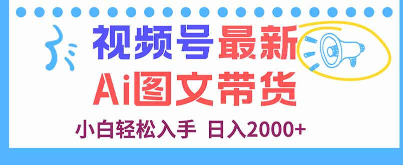 视频号最新AI图文带货，每天几分钟，小白轻松入手，日入2000+-轻创网