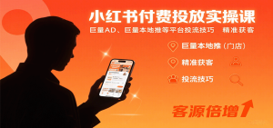 小红书付费投放实操课：巨量AD、巨量本地推等平台投流技巧精准获客-轻创网