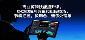 商业剪辑技能提升课，各类型短片剪辑和组接技巧，节奏把控，教调色、音乐处理等-轻创网