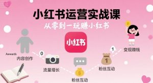 小红书运营实战课,从零到一玩賺小红书-轻创网