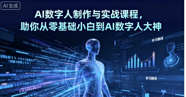 AI数字人制作与实战课程，助你从零基础小白到AI数字人大神-轻创网