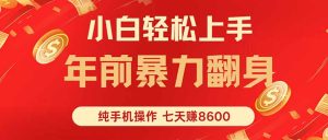 七天狂赚8600，小白纯手机操作，日入1000+-轻创网
