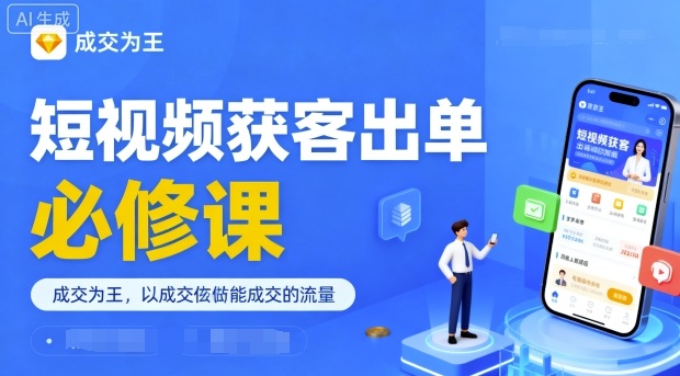 短视频获客出单必修课，成交为王，以成交为导向，直接做能成交的流量-轻创网