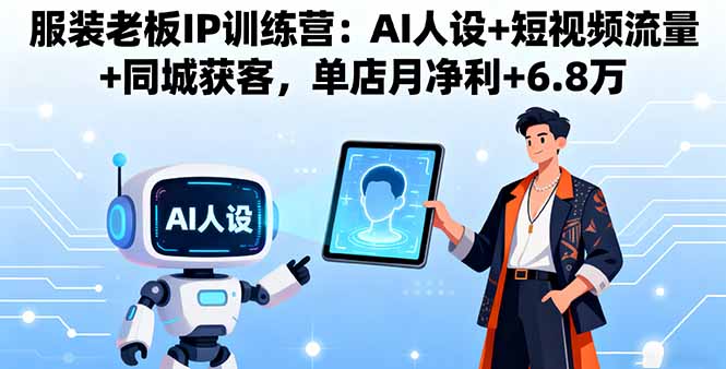 服装老板IP训练营：AI人设+短视频流量+同城获客，单店月净利+6.8万-轻创网