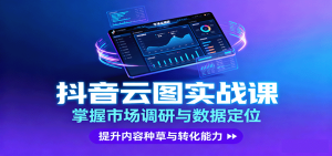 抖音云图实战，掌握市场调研与数据定位，提升内容种草与转化能力-轻创网