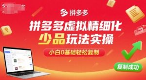 拼多多虚拟精细化少品玩法实操，小白0基础轻松复制-轻创网