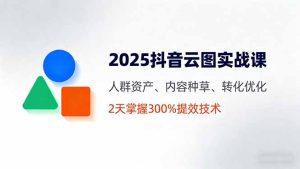 2025抖音云图实战课，人群资产、内容种草、转化优化，2天掌握300%提效技术-轻创网