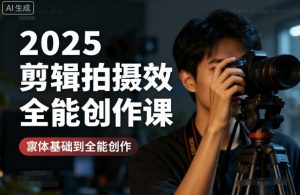 2025剪辑拍摄特效全能创作课，零基础到全能创作-轻创网