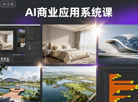 AI商业应用系统课，室内-软装-建筑-景观，智能设计+效果图+动画画实战-轻创网