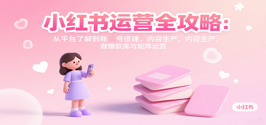 图片[1]-小红书运营全攻略：从平台了解到账号搭建、内容生产，做爆款库与矩阵运营-轻创网