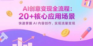 AI创意变现全流程：20+核心应用场景，快速掌握AI内容创作，实现流量变现-轻创网