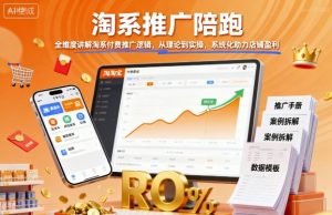 淘系推广陪跑，全维度讲解淘系付费推广逻辑，从理论到实操，系统化助力店铺盈利-轻创网