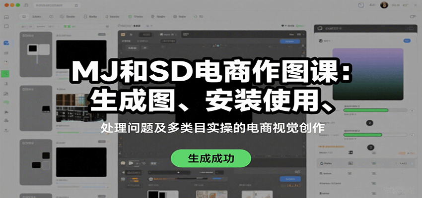 MJ和SD电商作图课：生成图、安装使用、处理问题及多类目实操的电商视觉创作-轻创网