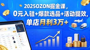 2025OZON掘金课，0元入驻+爆款选品+活动提效，单店月利3万+-轻创网