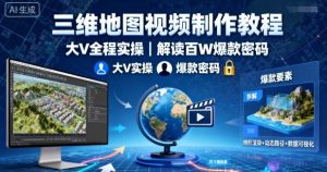 三维地图视频制作教程，大V全程实操，解读百W爆款密码-轻创网