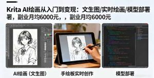 Krita AI绘画从入门到变现：文生图/实时绘画/模型部署，副业月均6000元-轻创网