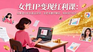 女性IP变现红利课：从赛道分析到商业闭环，手把手教IP孵化，年利润100万-轻创网