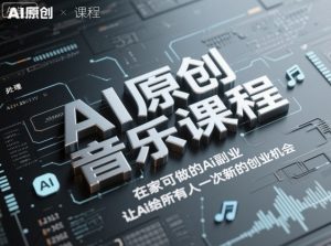 AI原创音乐课程，在家可做的Ai副业，让Ai给所有人一次新的创业机会-轻创网